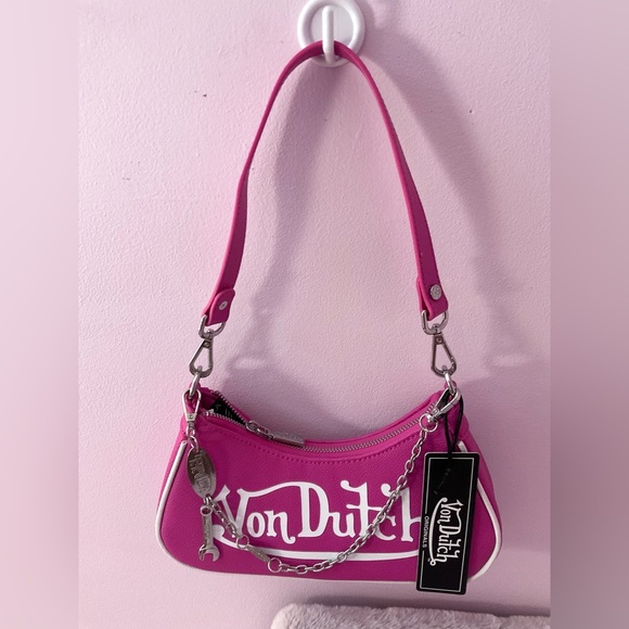 Von Dutch hot pink shoulder bag - Picture 2 of 7